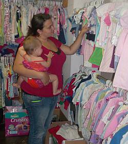 Mom shopping with Mommy Money.